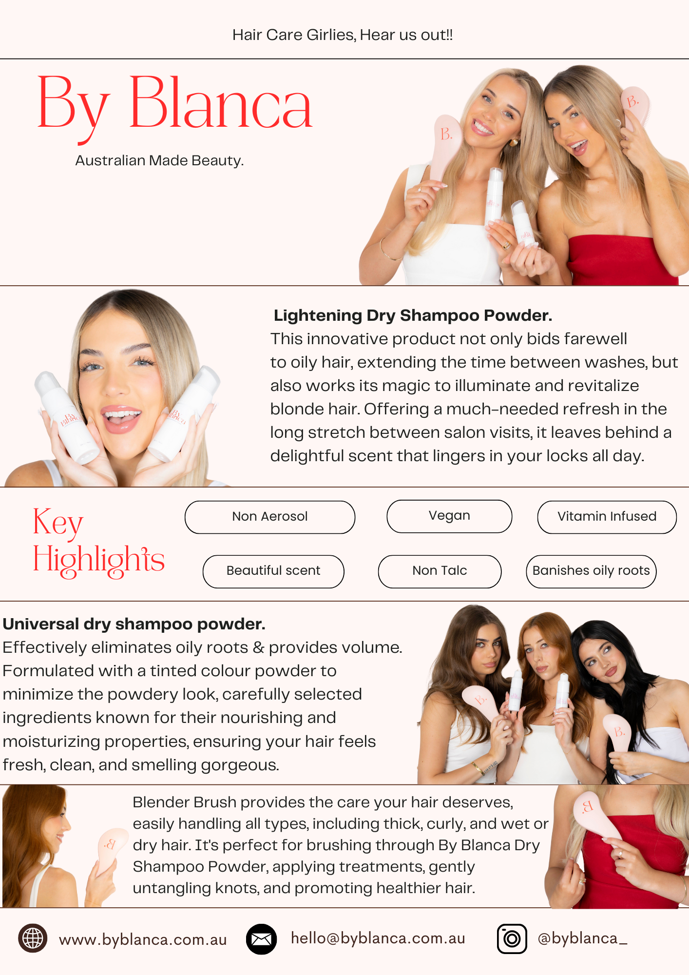 Lightening + Universal Dry Shampoo powders & Blender Brush